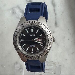 Citizen Eco-Drive Titanium Divers Watch with Day/Date Indicators